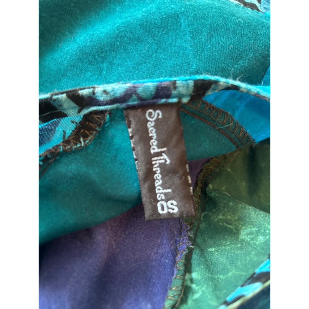 Sacred Threads Patchwork Boho Dress Turquoise Pur… - image 3